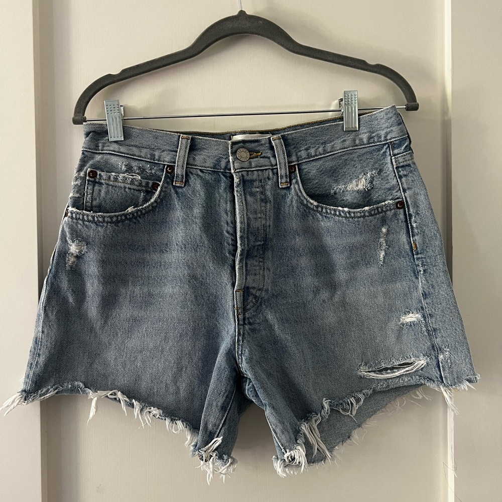 Agolde Parker long distressed shorts size 27